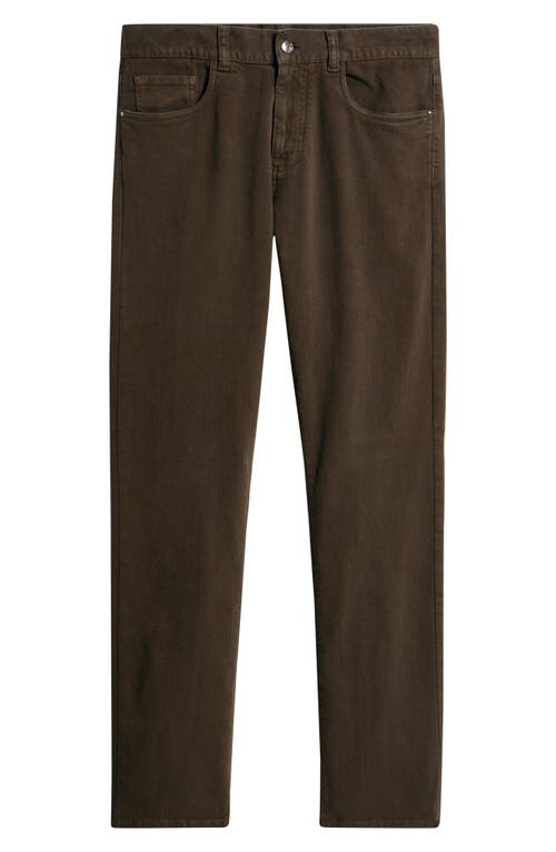 Canali Regular Fit Comfort Denim Jeans In Brown