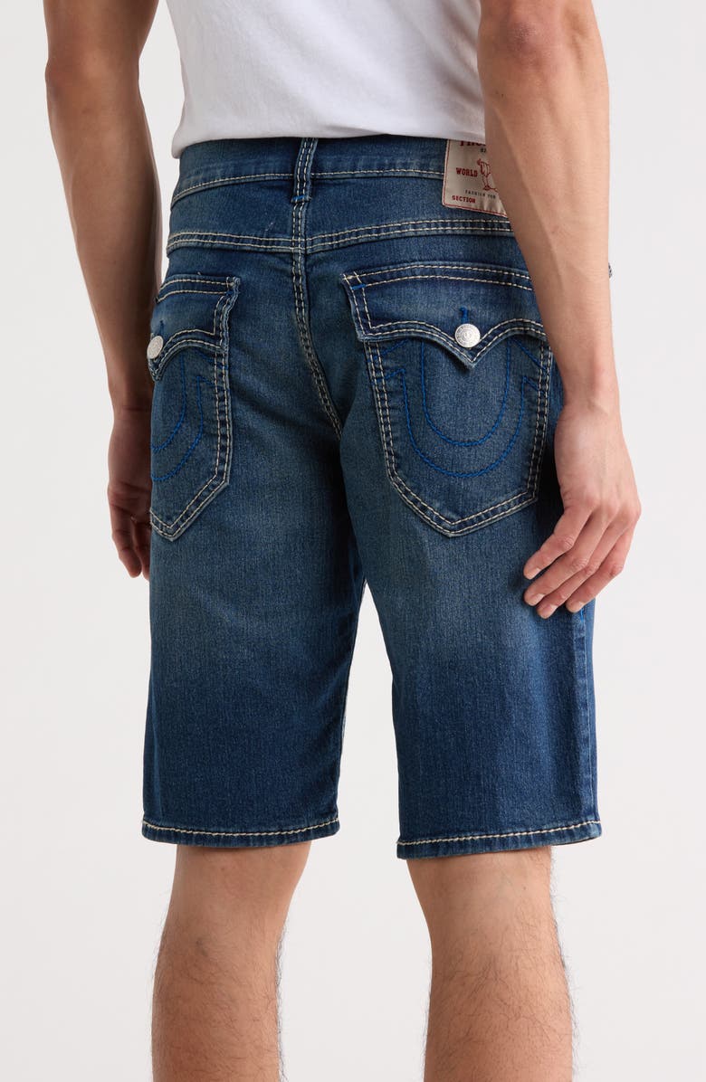 True Religion Ricky Big 'T' Flap Pocket Denim Shorts, Alternate, color, Medium Blue Comet