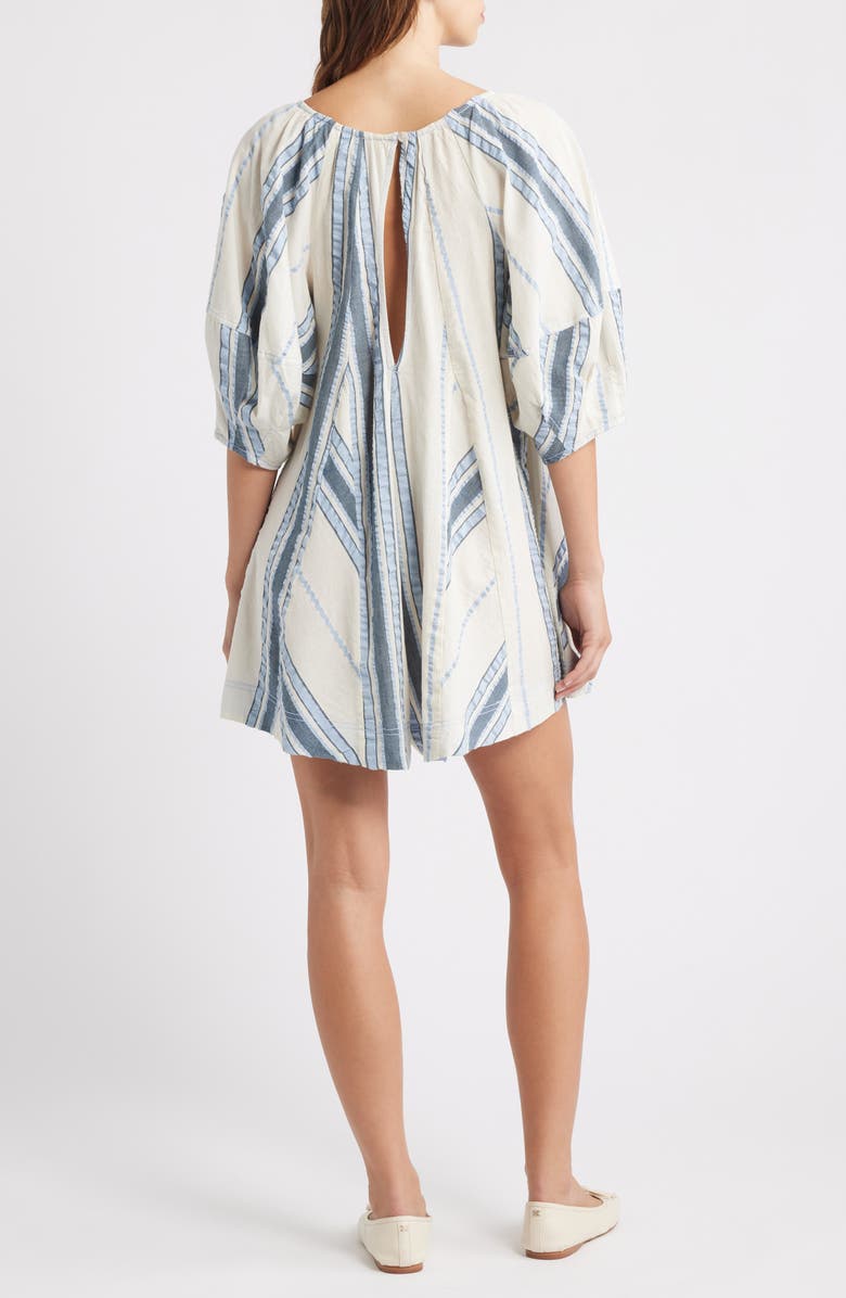 Free People Bop Around Stripe Romper, Alternate, color, Seaside Stripe Ivory