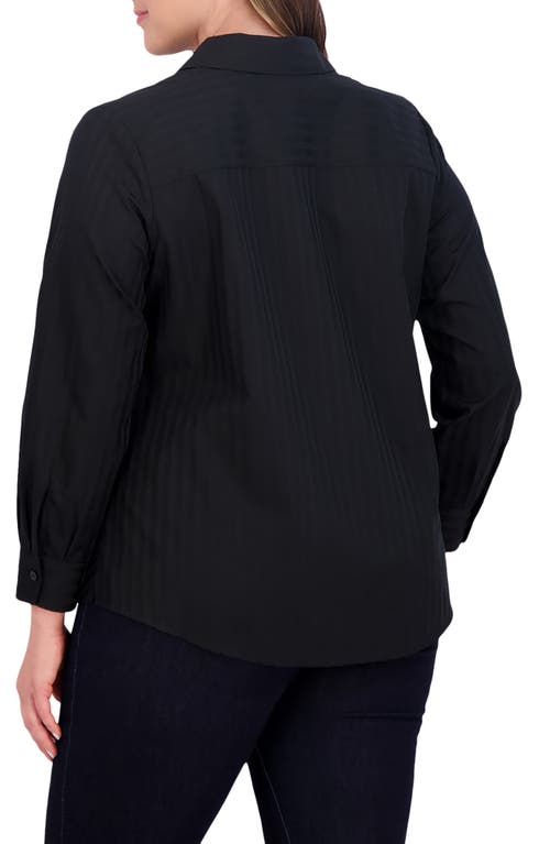 Foxcroft Mary Cotton Blend Button-up Shirt In Black
