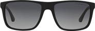Emporio Armani 56mm Polarized Square Sunglasses