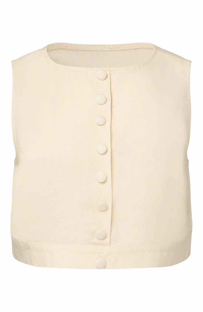 WeWoreWhat Boxy Linen Boatneck Top, Main, color, Off-White
