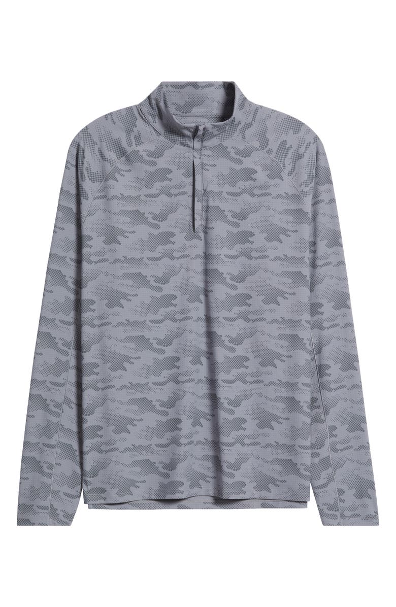 johnnie-O Talbert Waffle Camo Print Quarter Zip Pullover, Alternate, color, Thunder