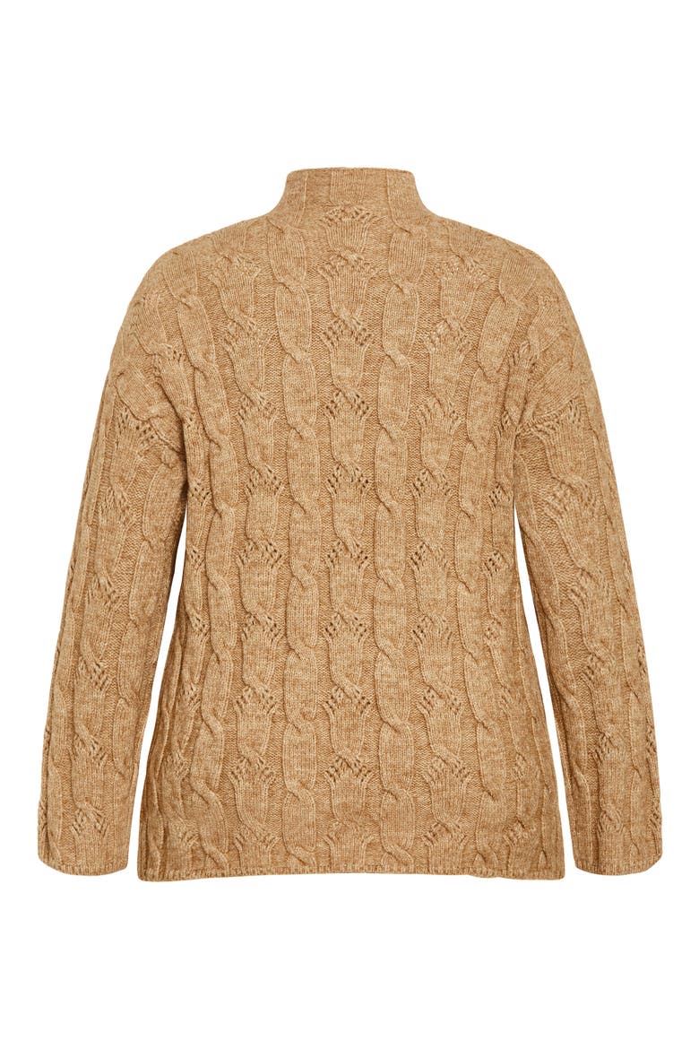 Iris Mock Neck Cable Knit Sweater, Alternate, color, SAND