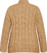 City Chic Iris Mock Neck Cable Knit Sweater
