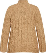City Chic Iris Mock Neck Cable Knit Sweater