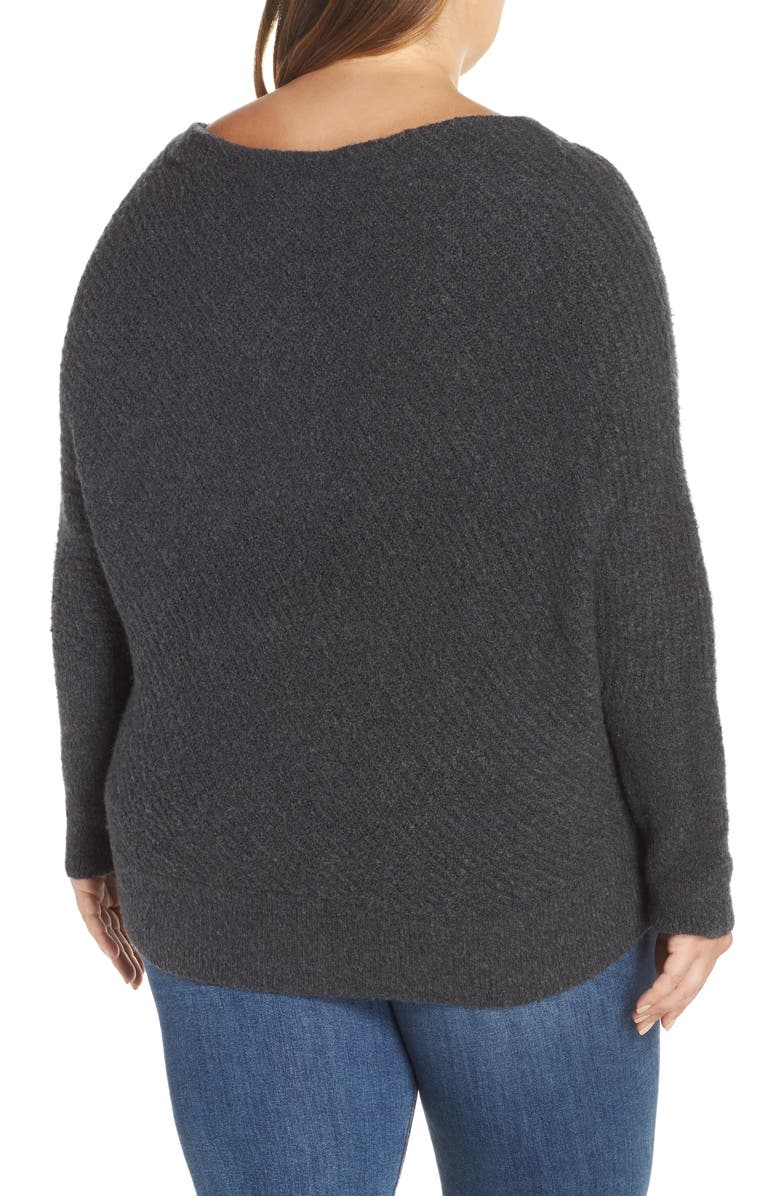 Caslon<sup>®</sup> Asymmetrical Rib Knit Sweater, Alternate, color,