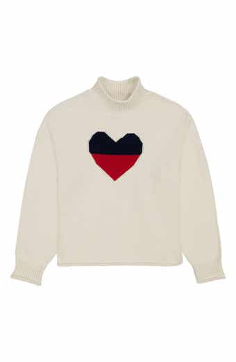 Kids' Heart Flag Roll Neck Sweater