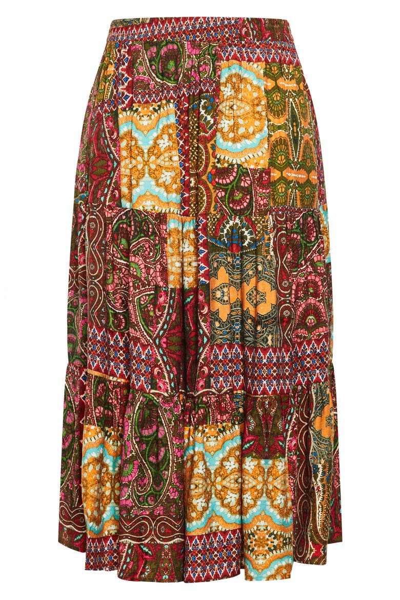 Erica Print Midi Skirt, Alternate, color, KALEIDOSCOPE