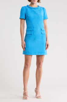 Eliza J Braided Neck Short Sleeve Shift Dress