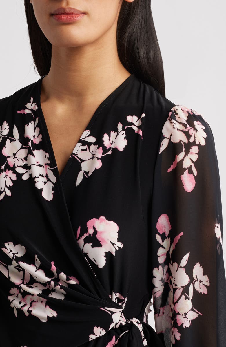 Anne Klein Print Wrap Top, Alternate, color, 