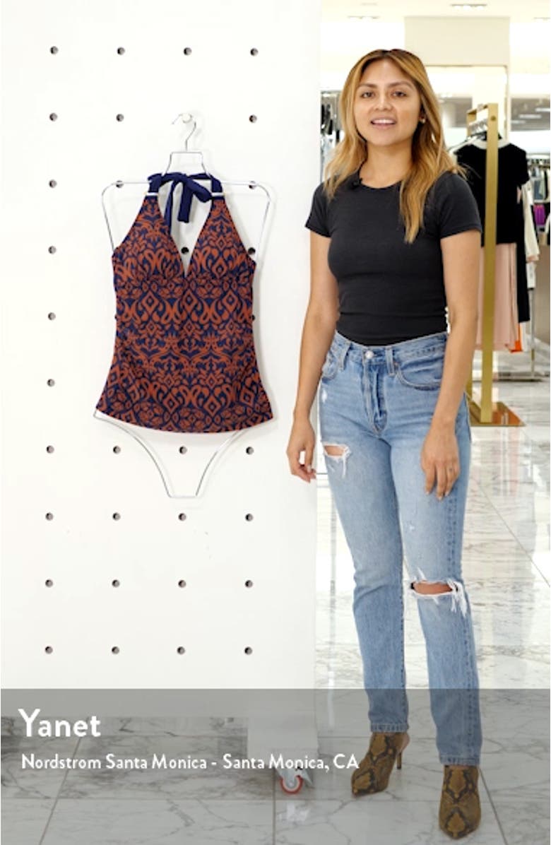 Ikat Diamonds Reversible Halter Tankini Top, sales video thumbnail