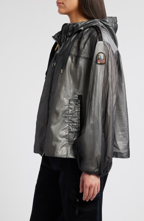 PARAJUMPERS PARAJUMPERS CARMEN METAL GLAZE WATER REPELLENT HOODED JACKET 