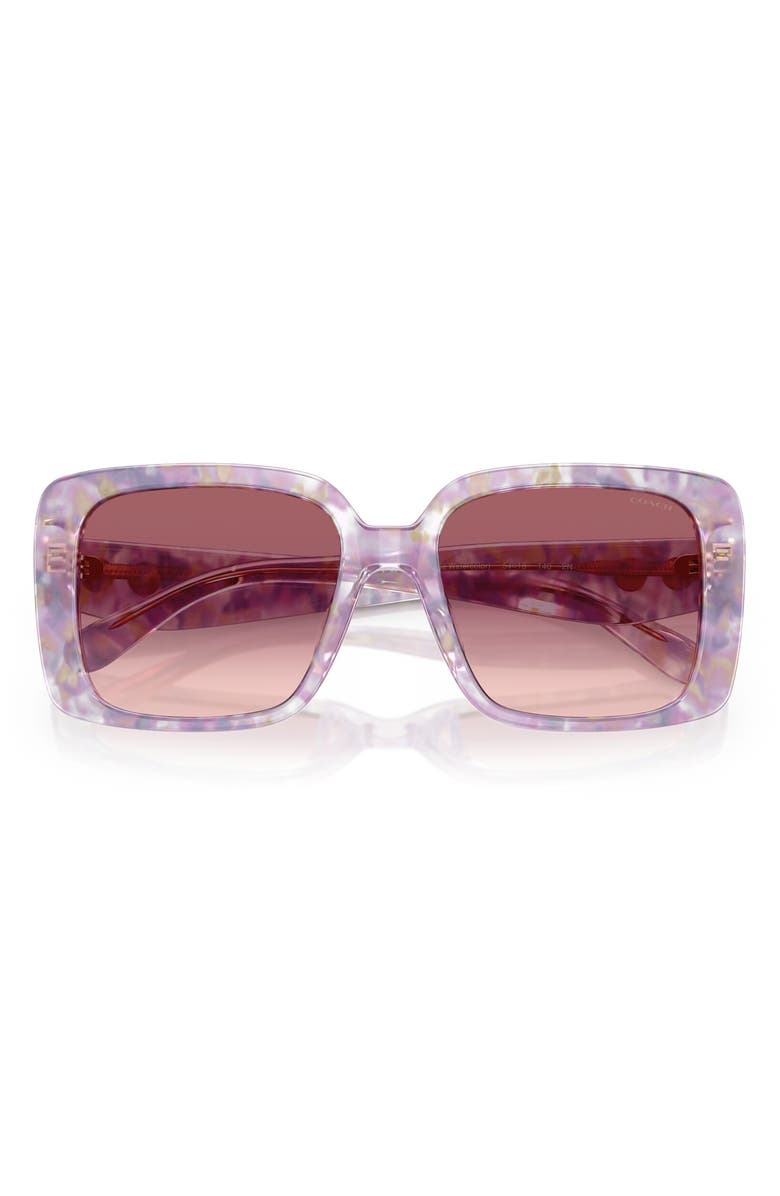 COACH 54mm Square Gradient Sunglasses, Alternate, color, Purple
