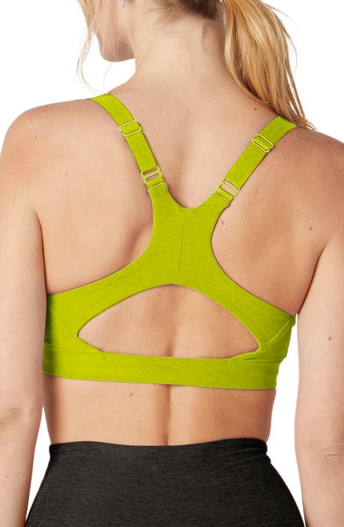Beyond Yoga Space Dye On Center Sports Bra In Green