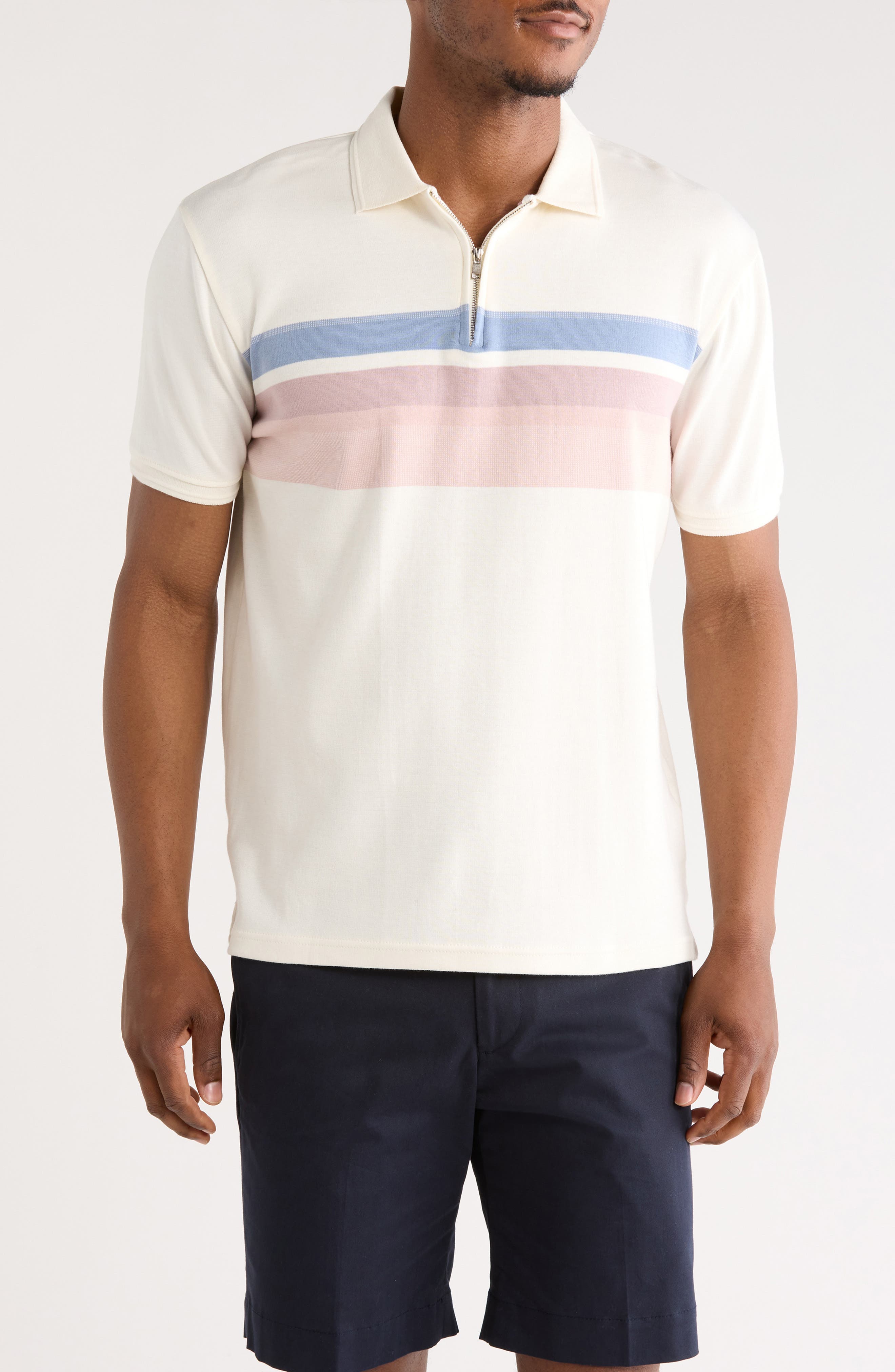 DENIM AND FLOWER Quarter Zip Polo
