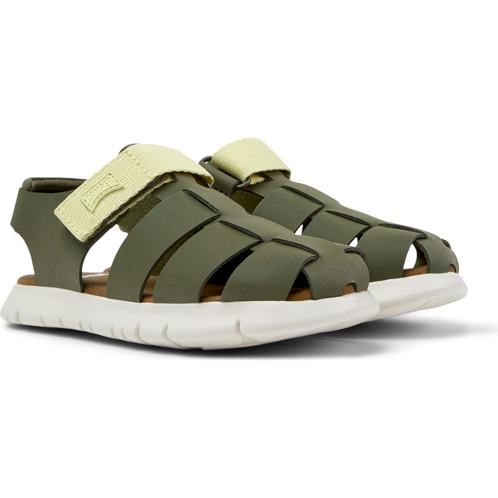 Camper Kids' Oruga Fisherman Sandal In Medium Green