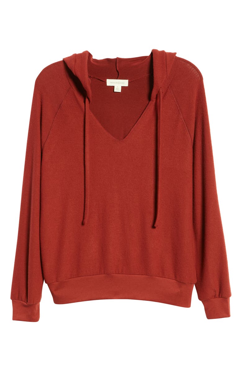 Treasure & Bond Cozy V-Neck Hooded Sweatshirt, Alternate, color,