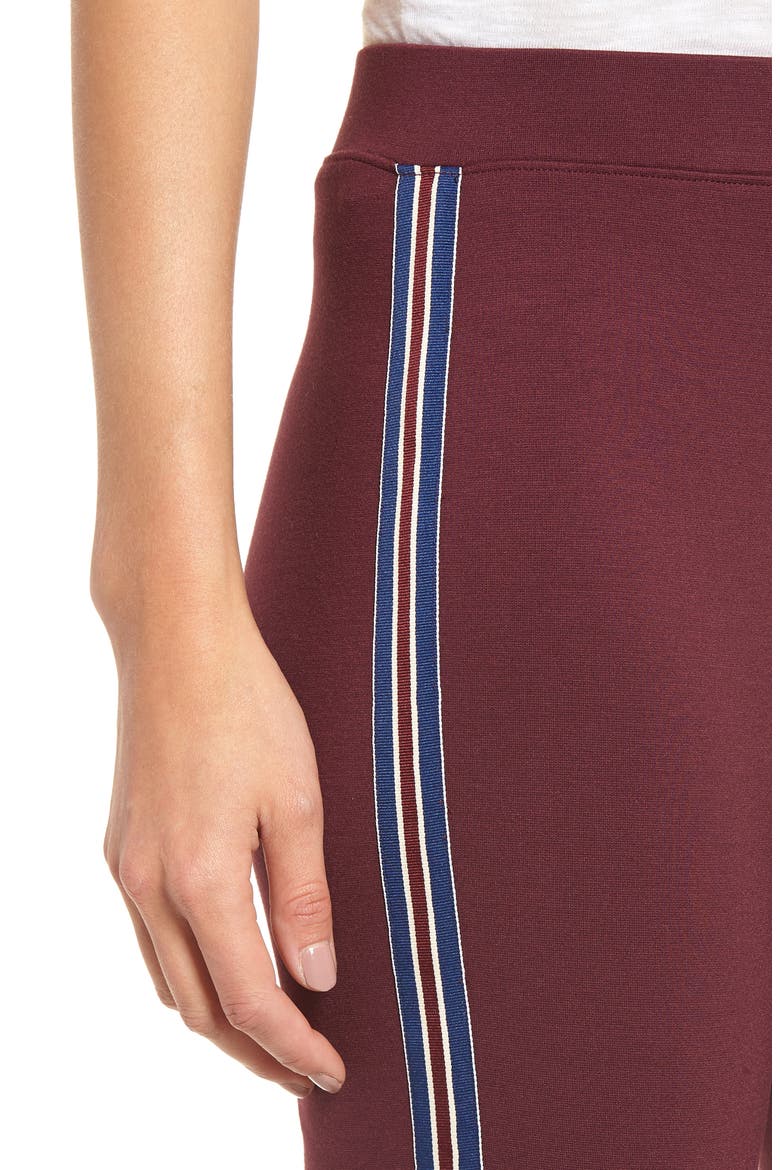 Stripe Ponte Skimmer Leggings, Alternate, color, FIG WITH STRIPE