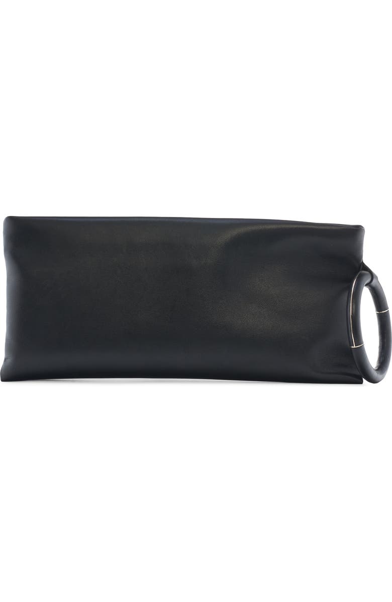 TOM FORD T-Ring Leather Clutch, Alternate, color, Naa Black