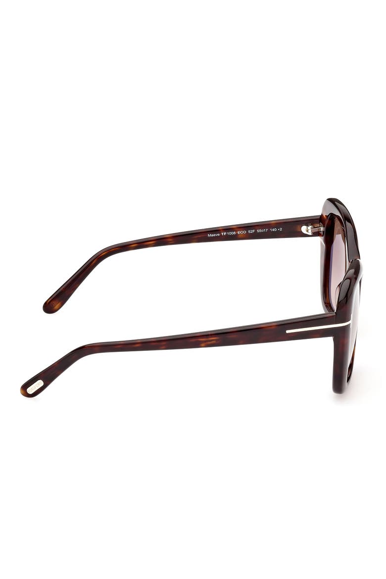 Maeve 55mm Gradient Polarized Butterfly Sunglasses, Alternate, color, DARK HAVANA / GRADIENT BROWN
