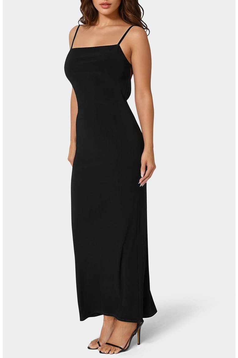 Open Back Maxi Dress, Alternate, color, BLACK