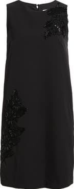 Anne Klein Floral Beaded Sleeveless Shift Dress