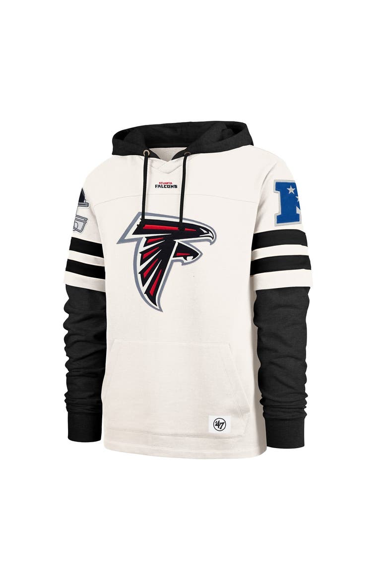 Men's '47  Cream Atlanta Falcons Split Zone Cornerback Duo Lacer Hoodie, Alternate, color, Cream