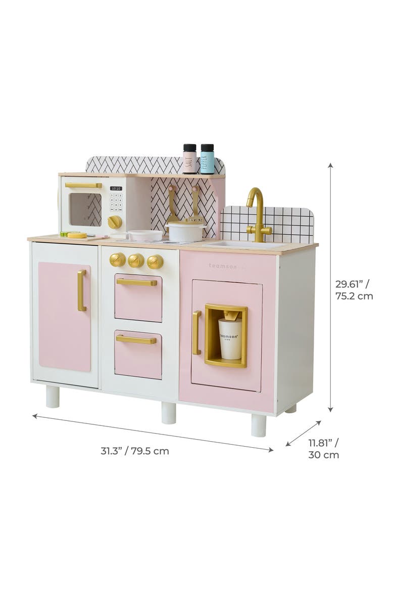 Teamson Kids Little Chef Hampton Play Kitchen & Accessories, Alternate, color, Pink