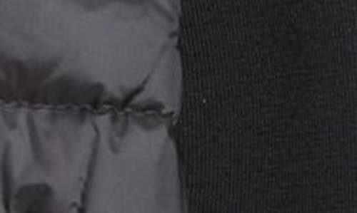 Moncler Mixed Media Quilt Front Wool Cardigan In Black/black