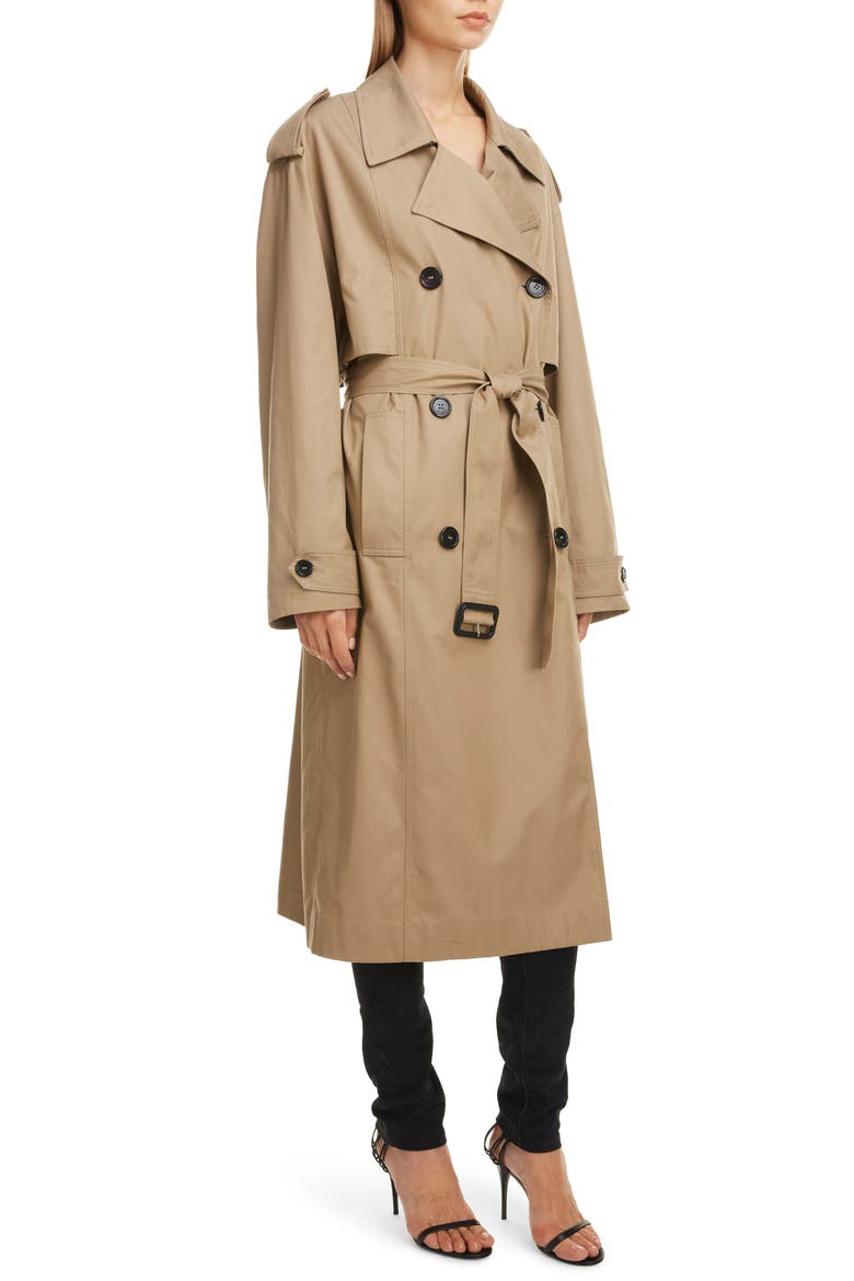 Contrast Cuff Trench Coat, Alternate, color, BEIGE FONCE