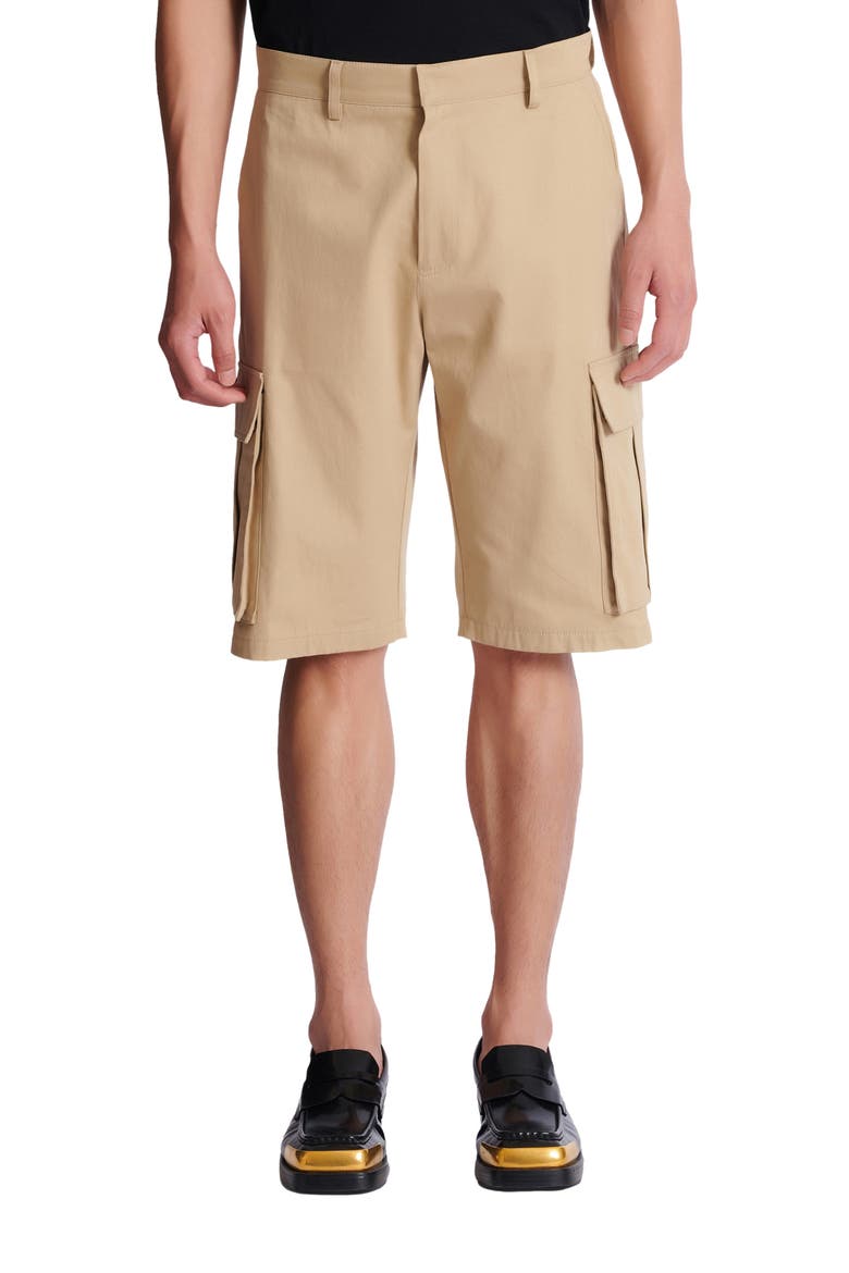 Cotton canvas cargo Bermuda shorts, Alternate, color, beige