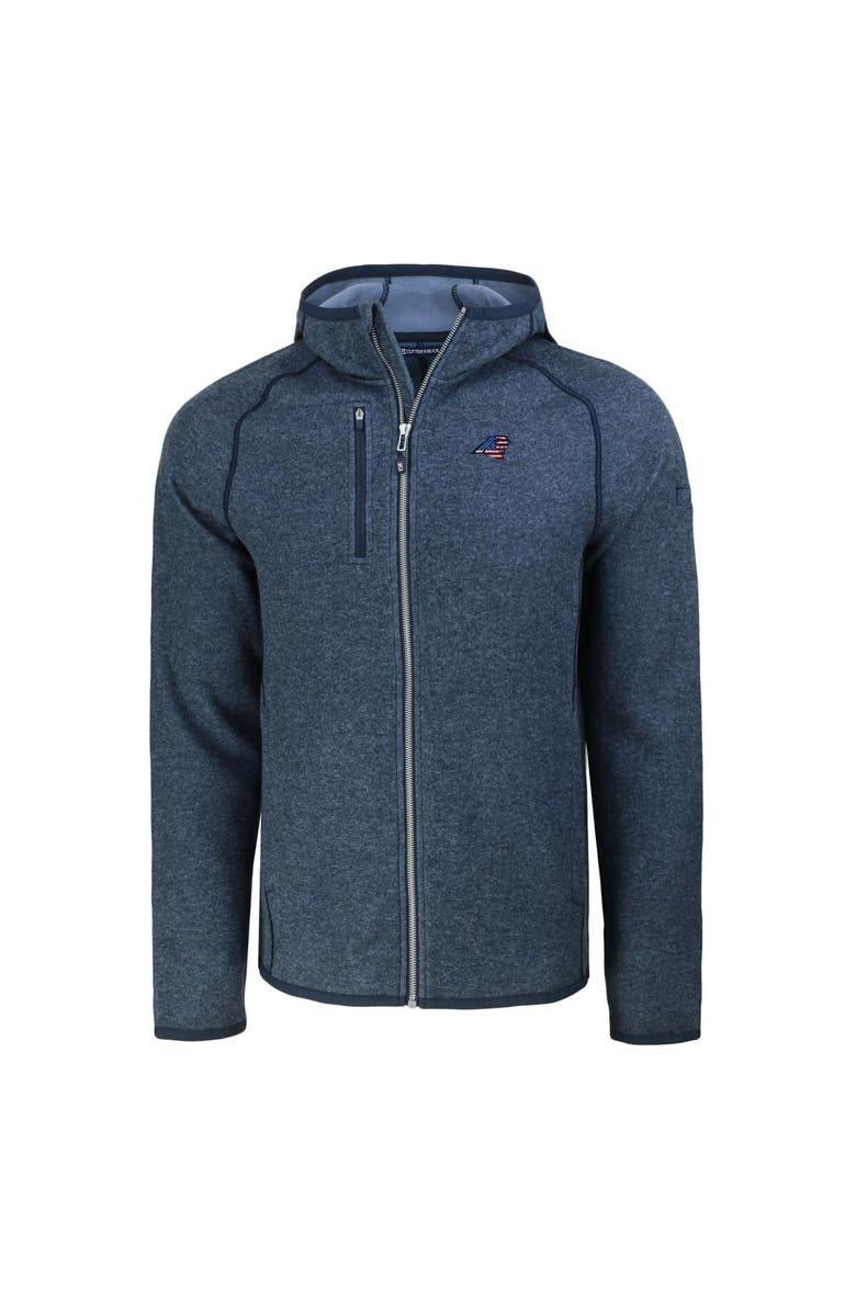 Cutter & Buck Men's Cutter & Buck Heather Navy Carolina Panthers  Americana Mainsail Full-Zip Hooded Jacket, Alternate, color, Heather Navy