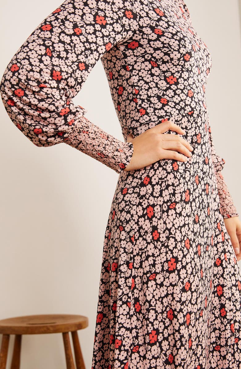 Boden Naomi Smocked Long Sleeve Jersey Dress, Alternate, color, 