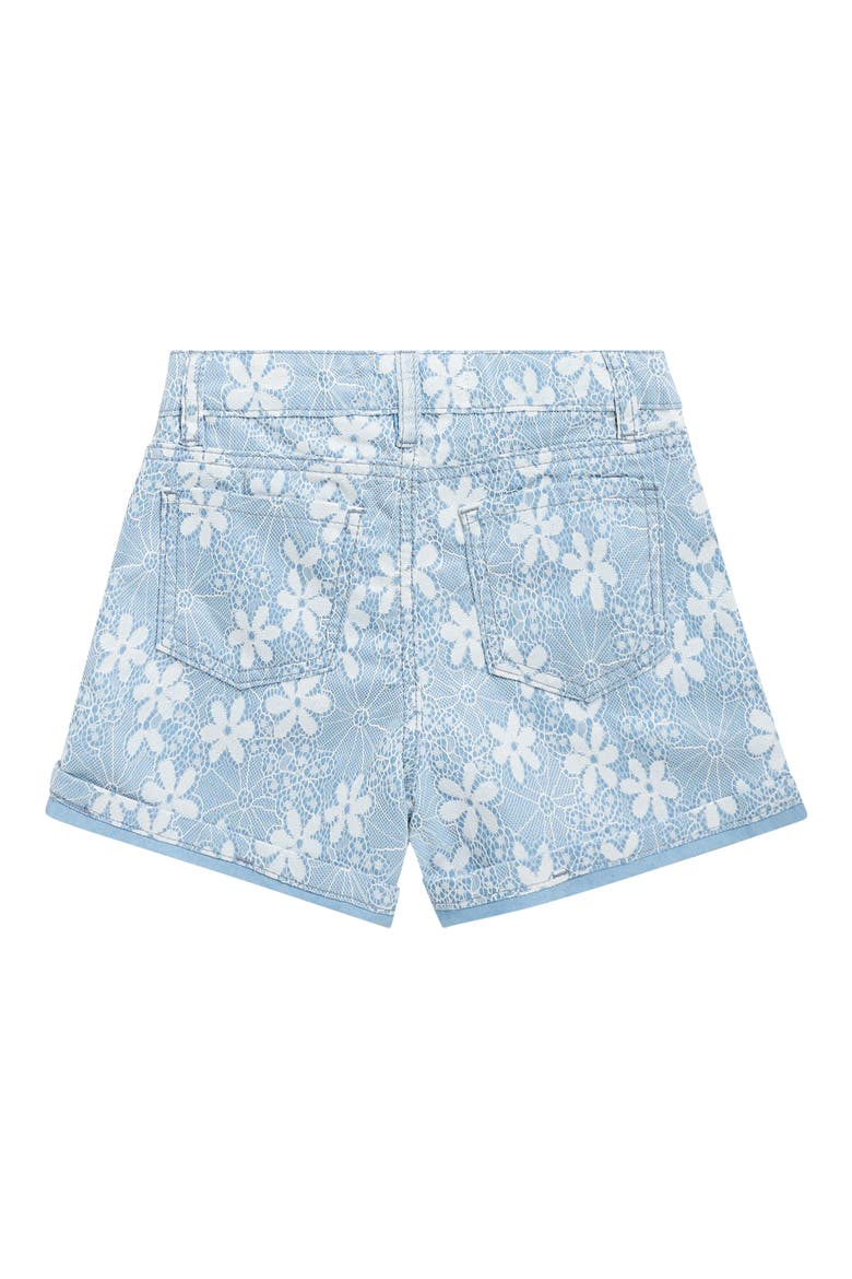 Kids' Bonded Lace Cotton Blend Denim Shorts, Alternate, color, BLUE