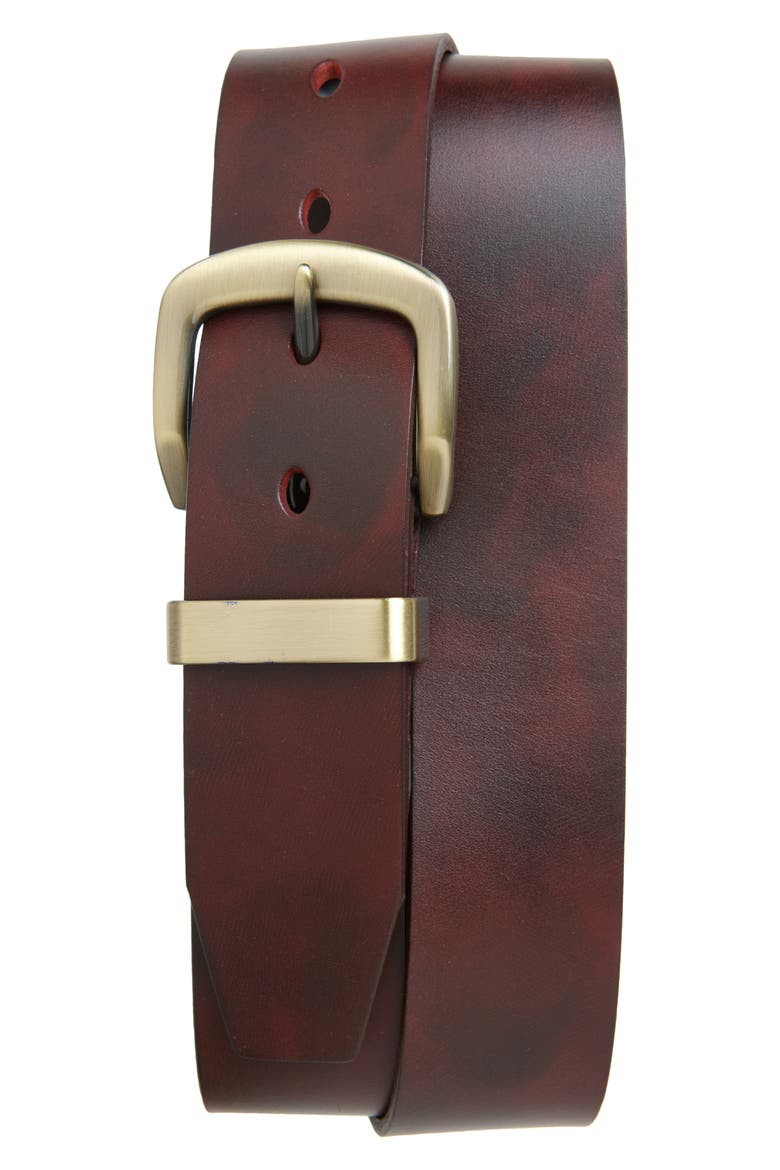 Cohen Leather Belt, Main, color, DARK BROWN
