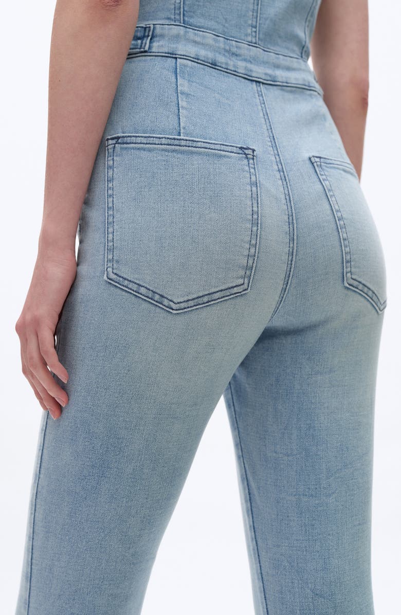 Bayeas Horse Hoof Denim Jumpsuit, Alternate, color, Soft Cyan