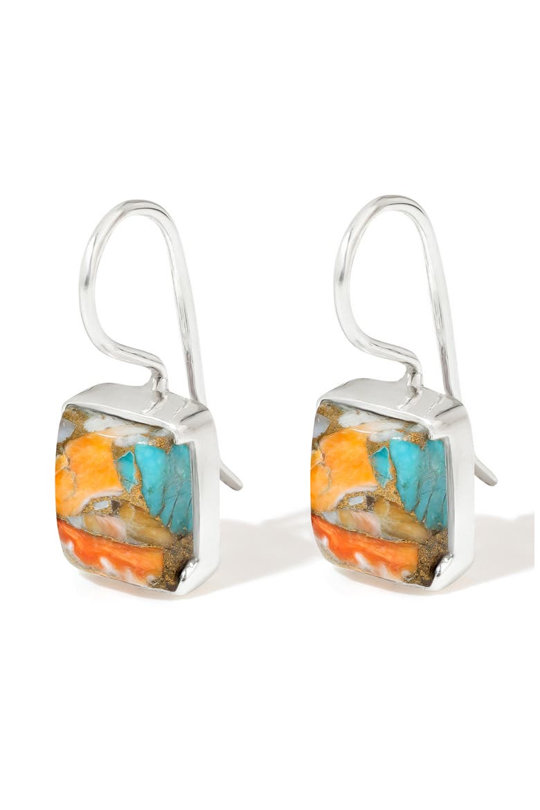 Semiprecious Stone Drop Earrings, Alternate, color, ORANGE