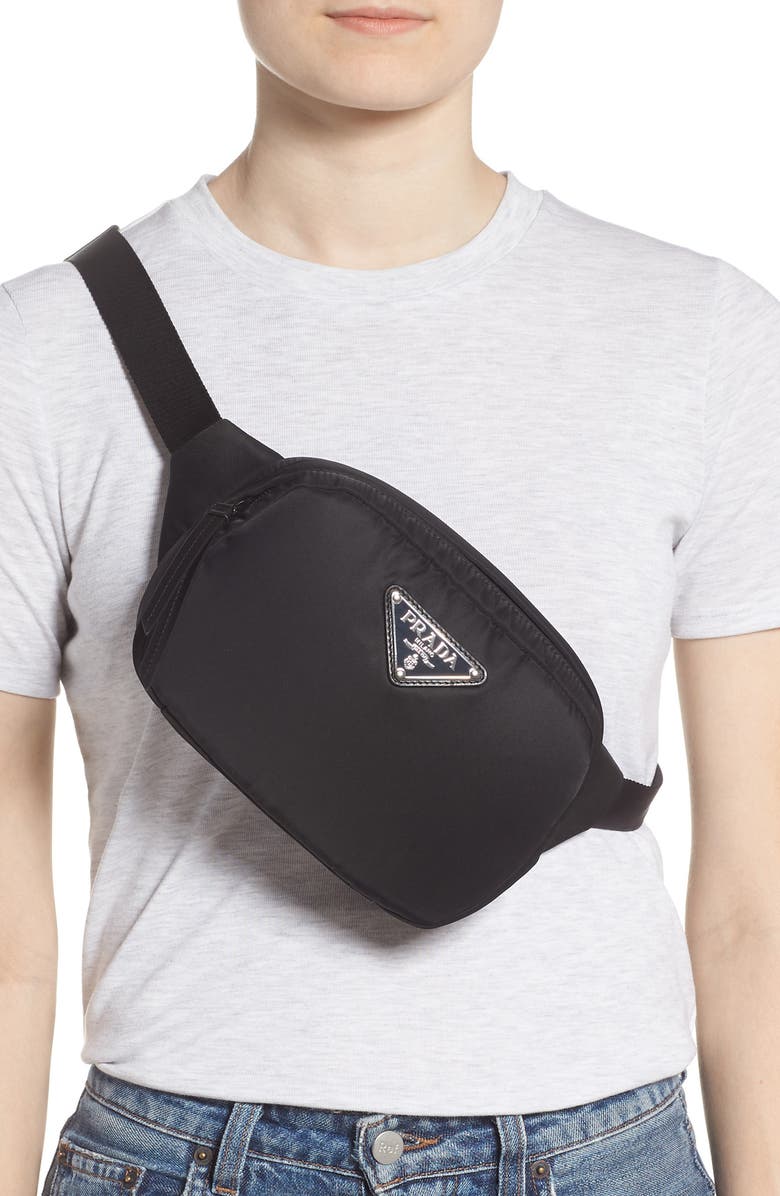 Prada Tessuto Nylon Belt Bag, Alternate, color,