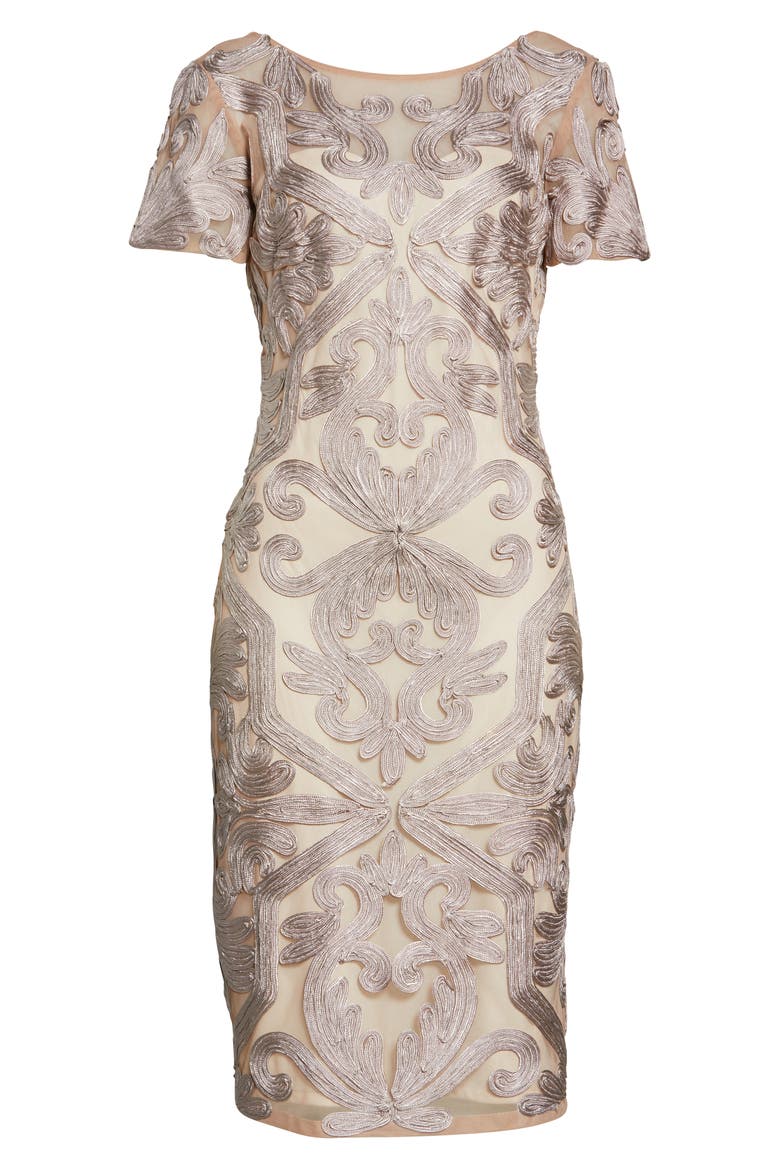 Soutache Embroidered Cocktail Dress, Alternate, color, DUSTY LAVENDER