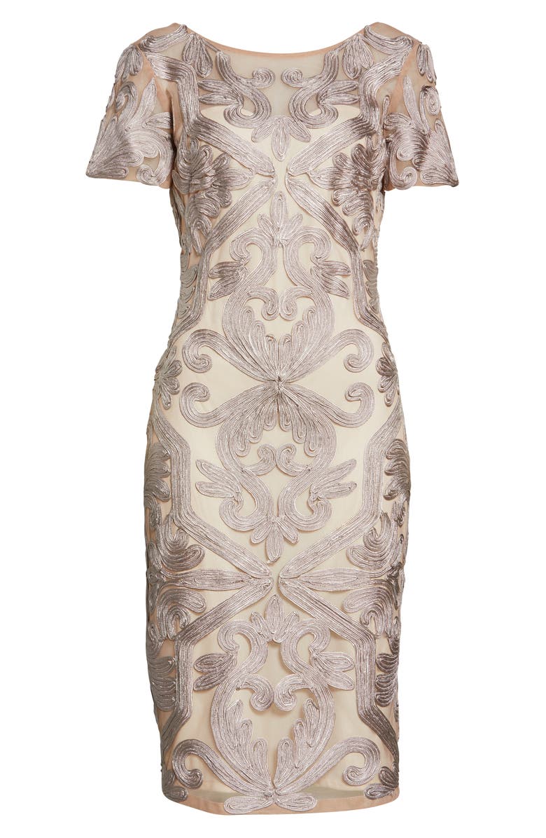 JS Collections Soutache Embroidered Cocktail Dress, Alternate, color, 