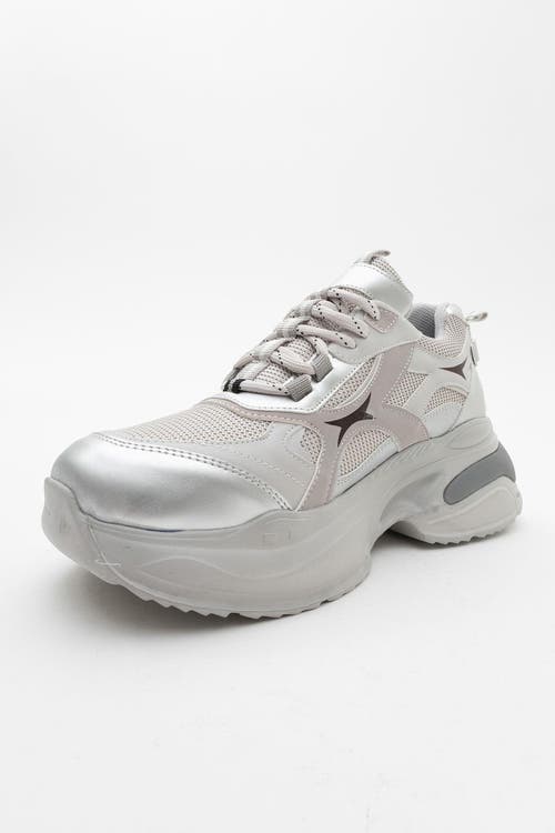 Prologue Shoes Marron Sport Sneakers In Silver