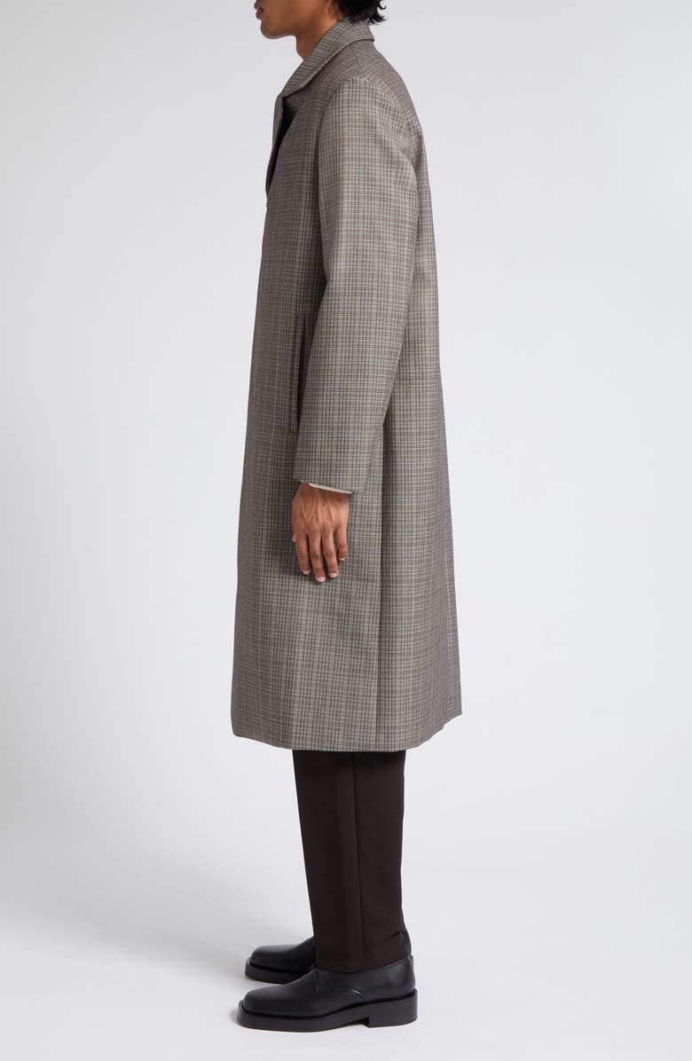 Jil Sander Microplaid Virgin Wool Topcoat, Alternate, color, 