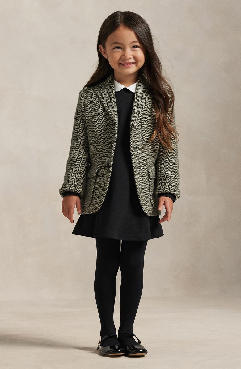 Polo Ralph Lauren Kids' Long Sleeve Ponte Roma Dress, Alternate, color, Polo Black