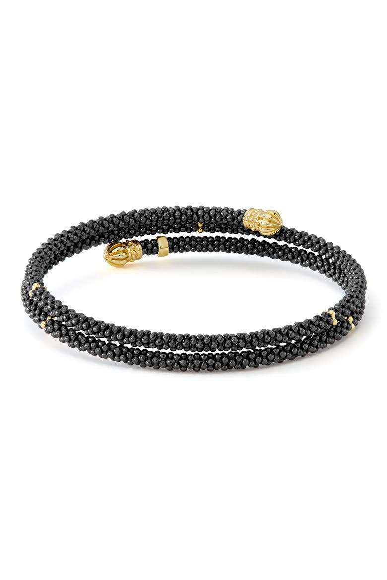 Gold & Black Caviar Coil Bracelet, Alternate, color, GOLD