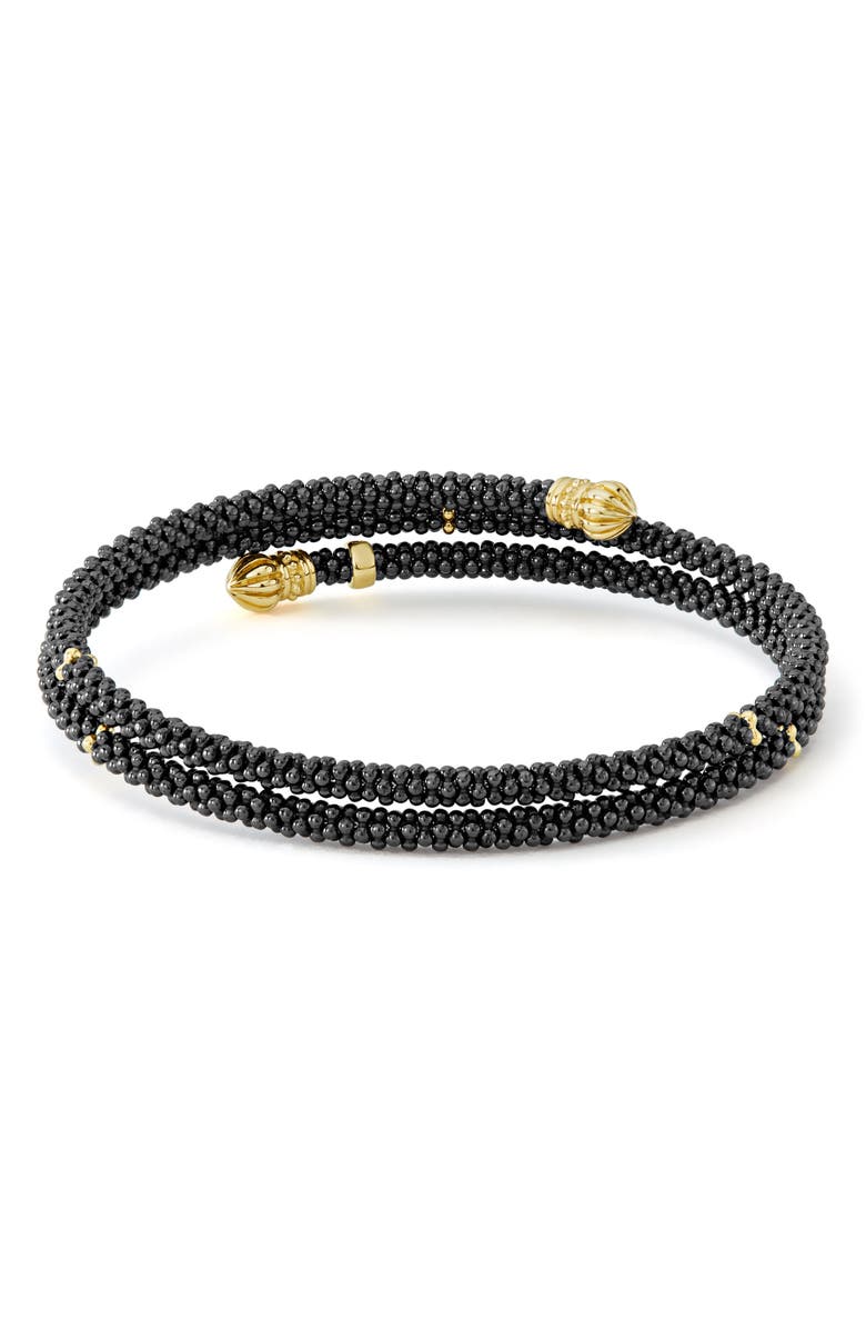 LAGOS Gold & Black Caviar Coil Bracelet, Alternate, color, Gold