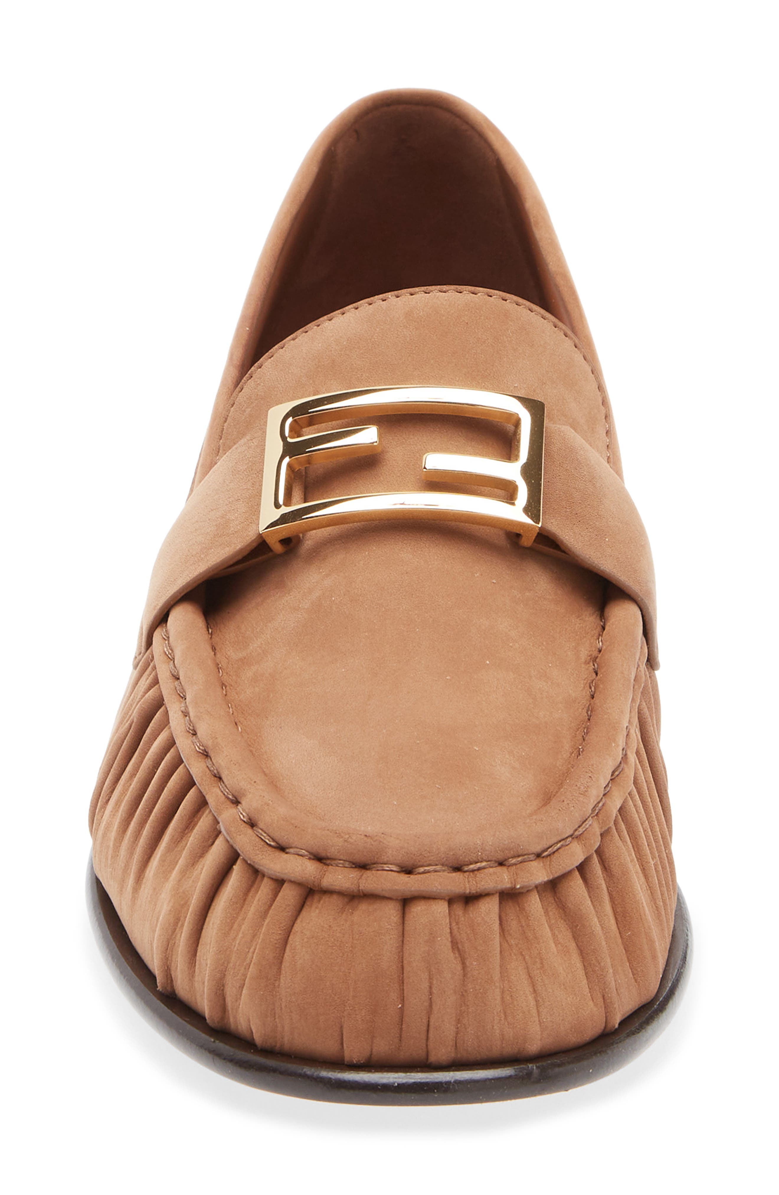 Fendi Baguette Loafer, Alternate, color, Brown