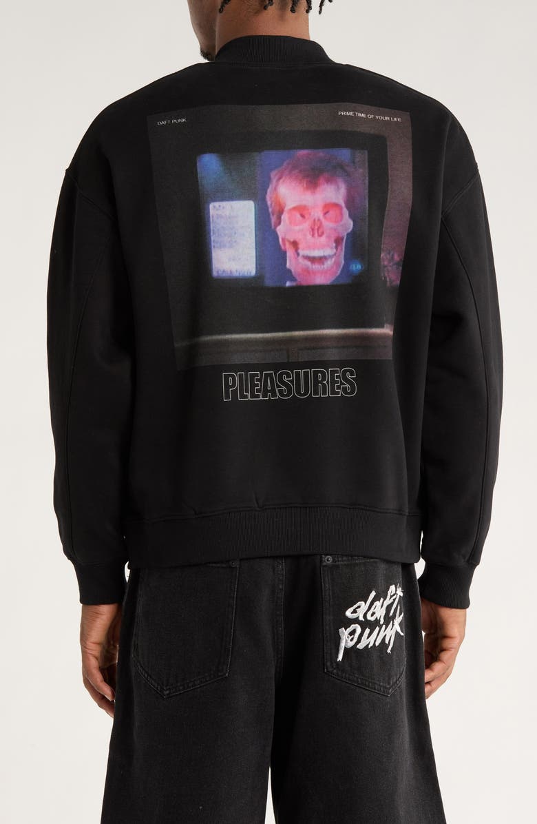 PLEASURES x Daft Punk Primetime Quarter Zip Sweatshirt, Alternate, color, Black