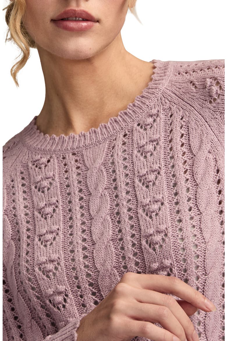 Pointelle Sweater, Alternate, color, DAWN PINK