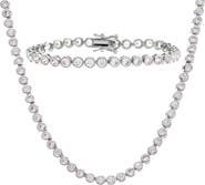 BY ADINA EDEN Cubic Zirconia Tennis Necklace & Bracelet Set